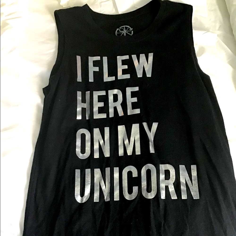 Black Unicorn Metallic Tank